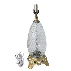 vintage 1970 ef industries maximalism & neoclassicism style glass center metal b